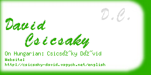 david csicsaky business card